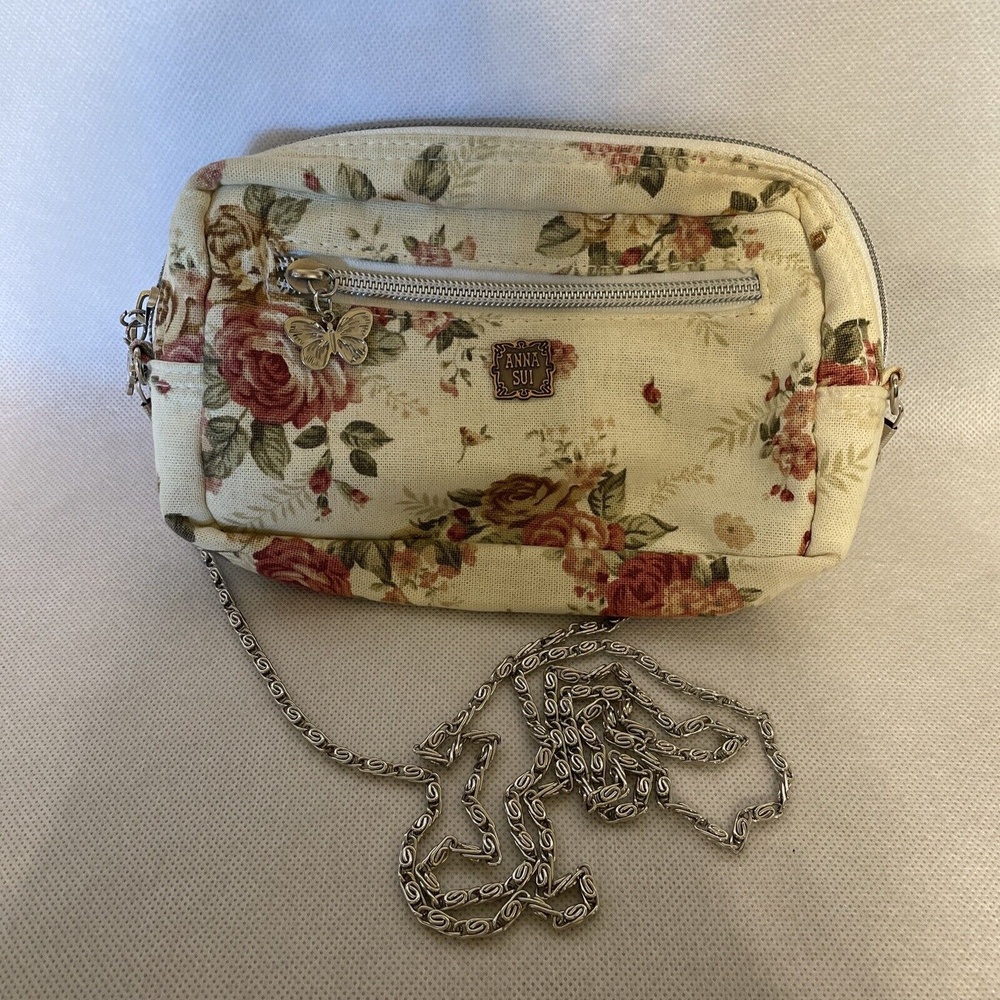 Anna Sui Vintage Floral Cross Bag In Excellent Condition!